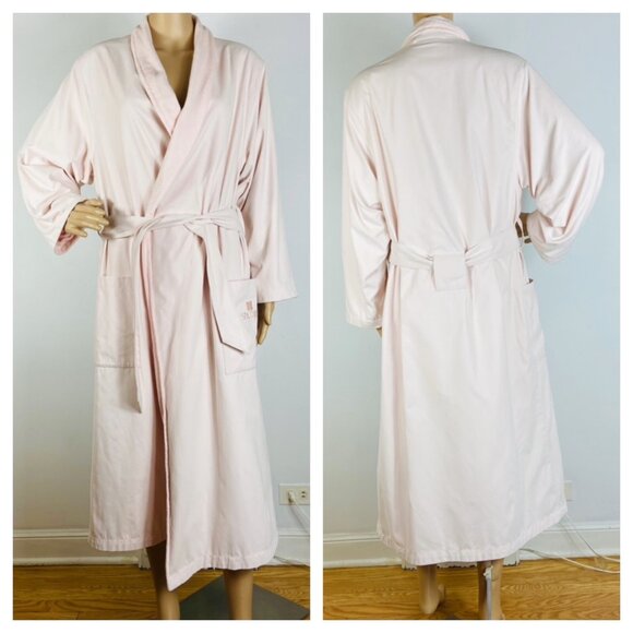 Spa Ojai Luxury Bath Robe Terry Cloth Lined w/ Pockets Blush Pink Sz S - Picture 1 of 14